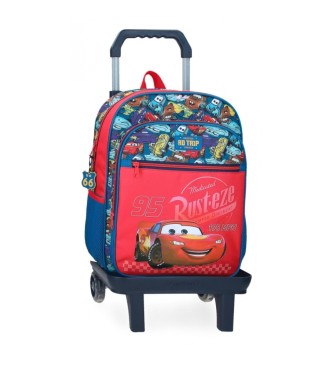 Joumma Bags Cars RD Trip mochila escolar de 38 cm com trolley vermelho