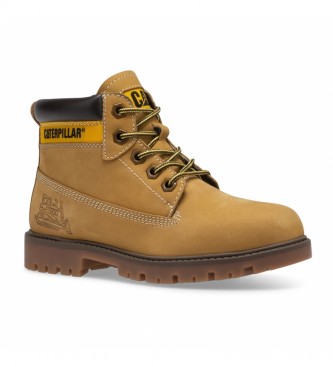 Caterpillar Mustard leather ankle boots CK263460
