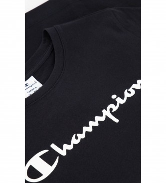 Champion T-shirt de colarinho de caixa negra