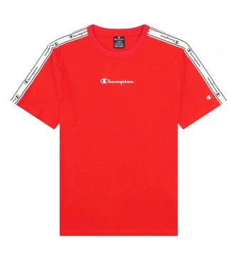 Champion T-shirt rouge Side Tape Script