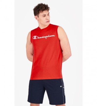 Champion T-shirt rossa con logo Tank Script