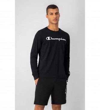 Champion Camiseta Crewneck Long Sleeve negro