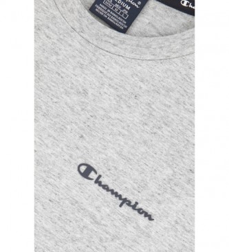 Champion T-Shirt de malha com logotipo Pequena cinza