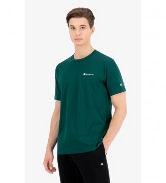 Champion T-shirt in maglia con logo piccolo verde