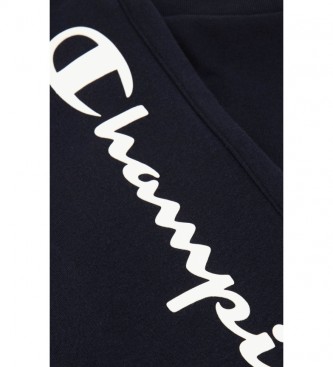 Champion Pantaloni jogger blu navy con logo con scritta sul polsino a costine