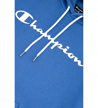 Champion Felpa blu con logo in spugna di cotone