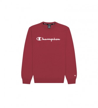 Champion Hoodless Sweatshirt Script Logo Print maroon