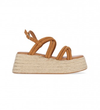 Chika10 Arial 01 brune sandaler -7cm plateauhjde