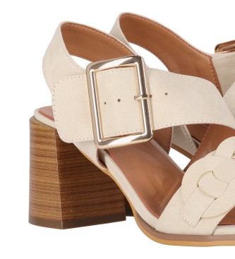 Chika10 Sandals Clarita 04 beige -Heel height 8cm