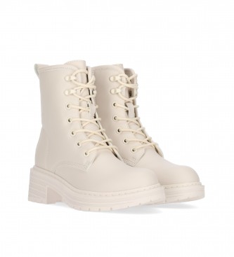 Chika10 Dallas 01 Beige Ankle Boots