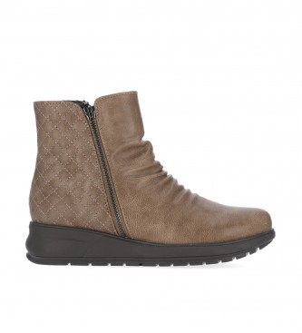 Chika10 Estepa 07 Taupe Ankle Boots