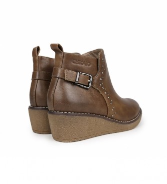 Chika10 Inca 01 Taupe Ankle Boots - Height 5cm wedge