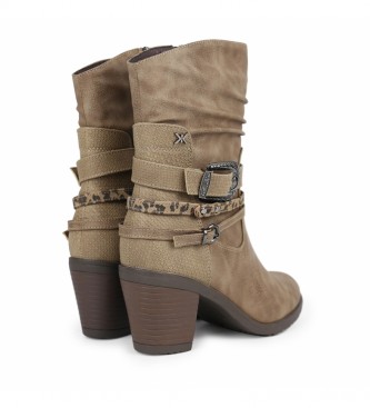 Chika10 Kurazo 19 taupe boots -Heel height: 7 cm
