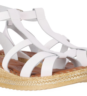 Chika10 Skórzane sandały Mudejar 03 białe