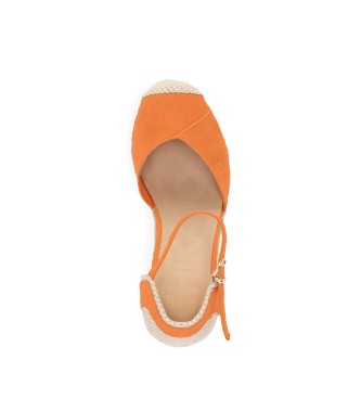 Chika10 Sandals Nadia 25 orange -Height wedge 8cm