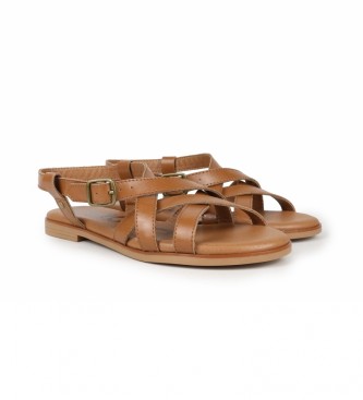 Chika10 Leather sandals Naira 03 brown