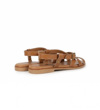Chika10 Leather sandals Naira 03 brown