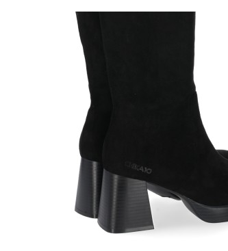 Chika10 New Pam 03 Stivali in pelle nera -altezza tacco 6cm-