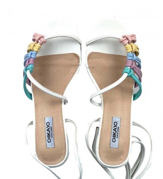 Chika10 Sandals Noelia 08 white -Height heel 6,5cm