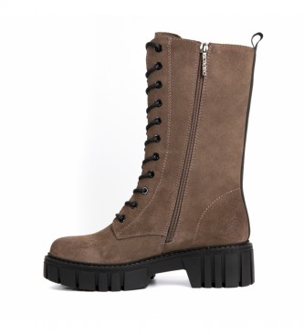 Chika10 Leather boots Rockera 02 taupe