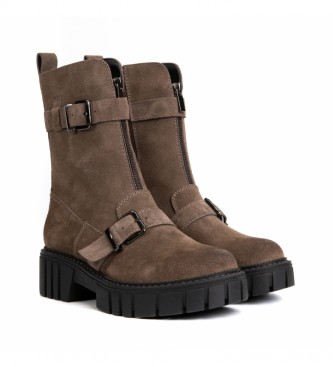 Chika10 Leather ankle boots Rockera 05 taupe