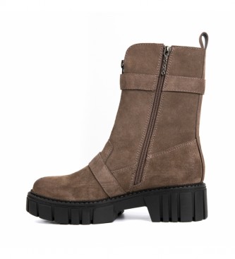 Chika10 Leather ankle boots Rockera 05 taupe