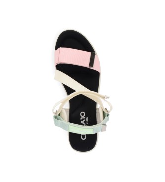 Chika10 Sandalen Roco 02 mehrfarbig-Keilhhe 5cm