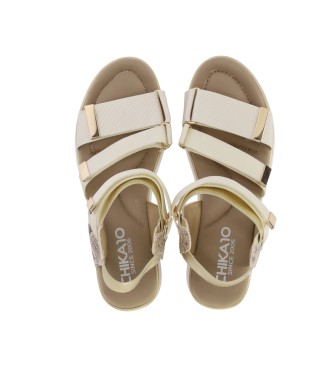 Chika10 Sandals Roco 06 gold -Height wedge 6cm