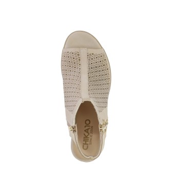 Chika10 Sandals Rosalinda 01 beige -Heel height 7cm