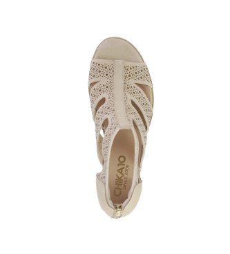 Chika10 Sandals Rosalinda 03 beige -Heel height 7cm