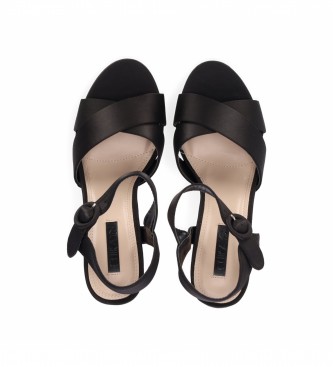 Chika10 Sandals New Taylor 01 -Altura calcanhar de cetim preto: 12cm-
