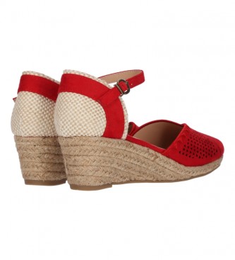 Chika10 Sandals Ursula 08 Red -Height wedge: 5cm