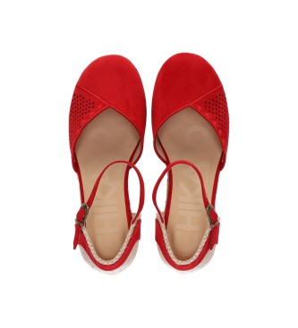 Chika10 Sandals Ursula 08 Red -Height wedge: 5cm