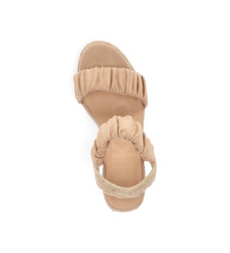 Chika10 Sandales beiges Violet 06 -Hauteur 8cm de la semelle compensée