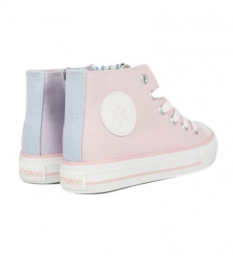 Chika10 City Kids 23 pink button up sneakers