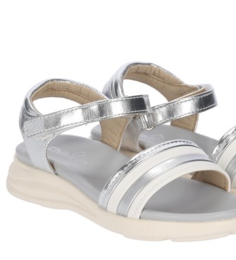 Chika10 Kids Magy 02 Silver leather sandals