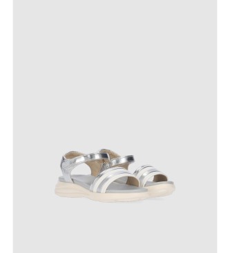 Chika10 Kids Magy 02 Silver leather sandals