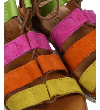 Chika10 Kids Sandales en cuir Mari 02 multicolore