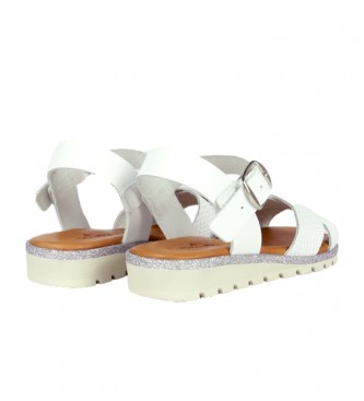 Chika10 Kids Mari 03 white leather sandals