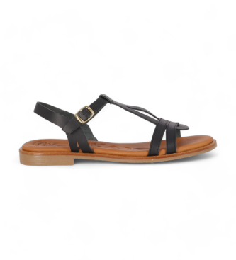 Chika10 Leather Sandals Algarroba 01 black