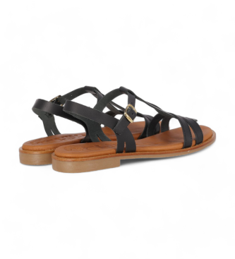Chika10 Leather Sandals Algarroba 01 black