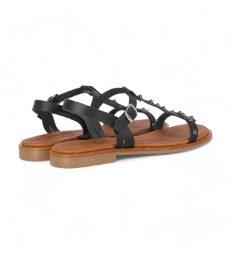 Chika10 Algarroba 02 leather sandals black