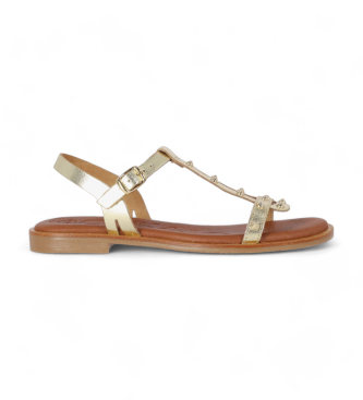 Chika10 Algarroba 02 gold leather sandals