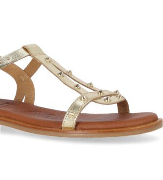 Chika10 Algarroba 02 gold leather sandals