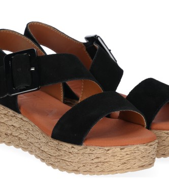 Chika10 Leather sandals Athenea 05N black