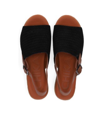 Chika10 Athenea 09 black leather sandals