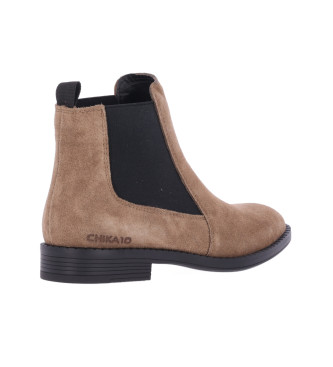 Chika10 Leder-Stiefeletten Bamby 01 taupe