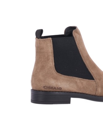 Chika10 Leather Ankle Boots Bamby 01 taupe