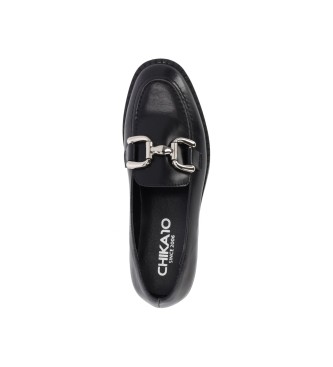 Chika10 Bamby 03 usnjeni čevlji črne barve