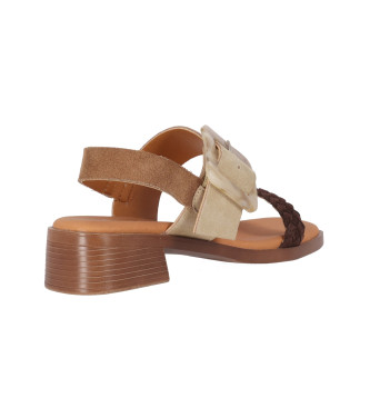 Chika10 Leather Sandals Binka 01 brown